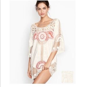 La Blanca embroidered top dress beach cover up resort wear Sz S NWT